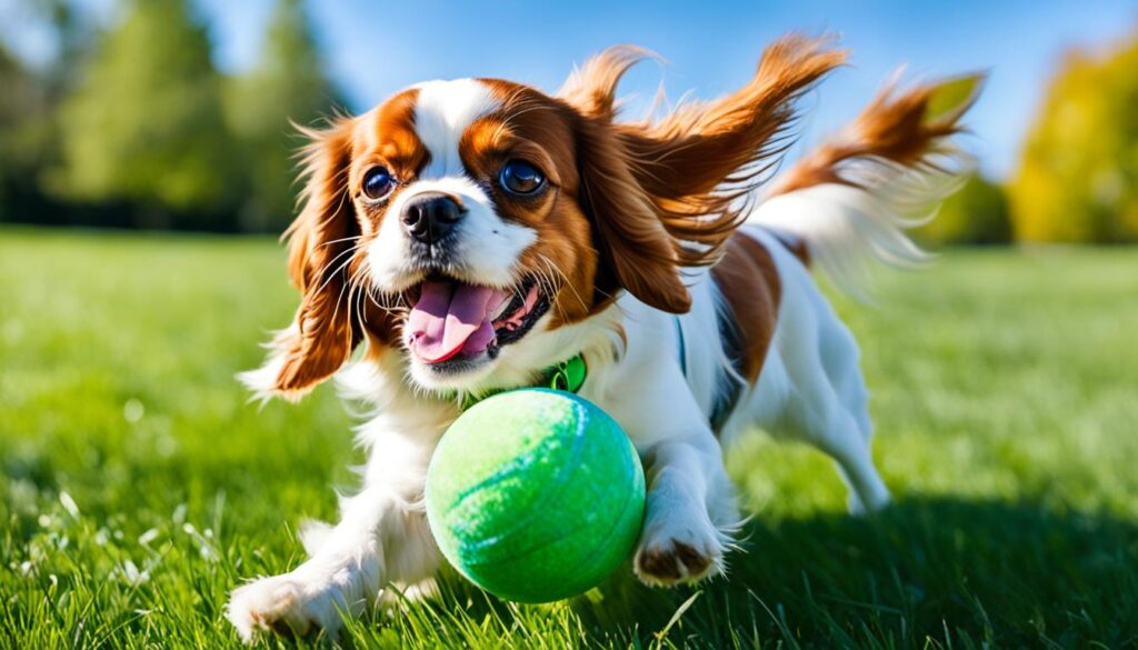 Cavalier King Charles Spaniel beim Spiel