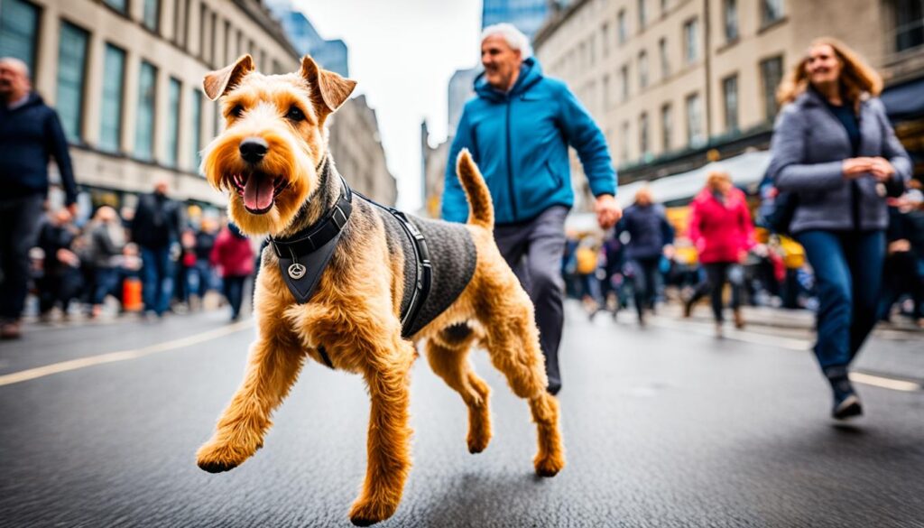 Lakeland Terrier in der Stadt