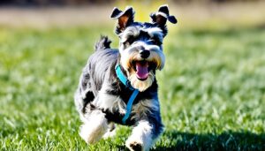 Miniatur Schnauzer beim Spiel